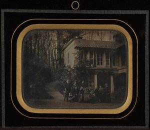 Group Portrait of Twelve Members of the Circle of Eynard-Lullin Outside in Front of His Home by Jean Gabriel Eynard